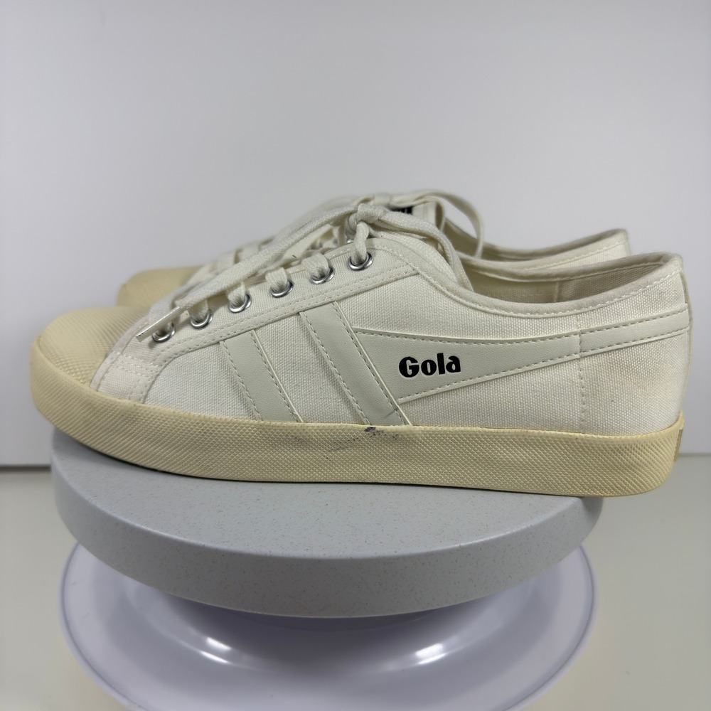 Gola Coaster Women's Sneakers Off-White Canvas Low Top Retro Trainers Size 9 - Picture 2 of 16